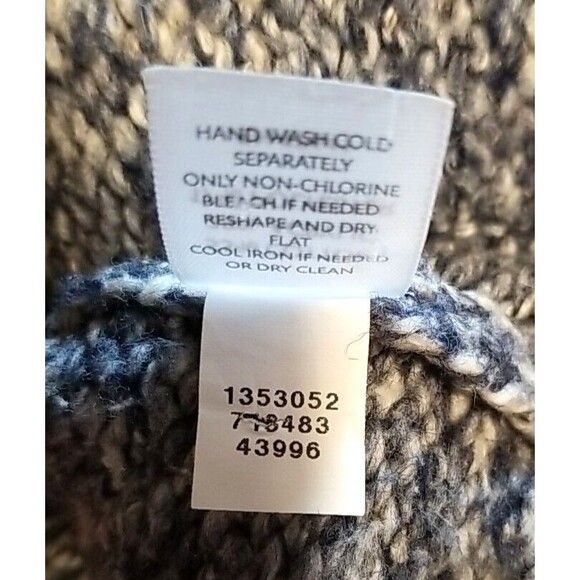 J Jill Roll Neck Blue Marled Pullover Sweater Pockets Medium Center Seams    T51 - Picture 9 of 9